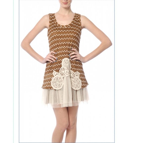 RYU SLEEVELESS DRESS W/TULLE BOTTOM - Picture 1 of 5